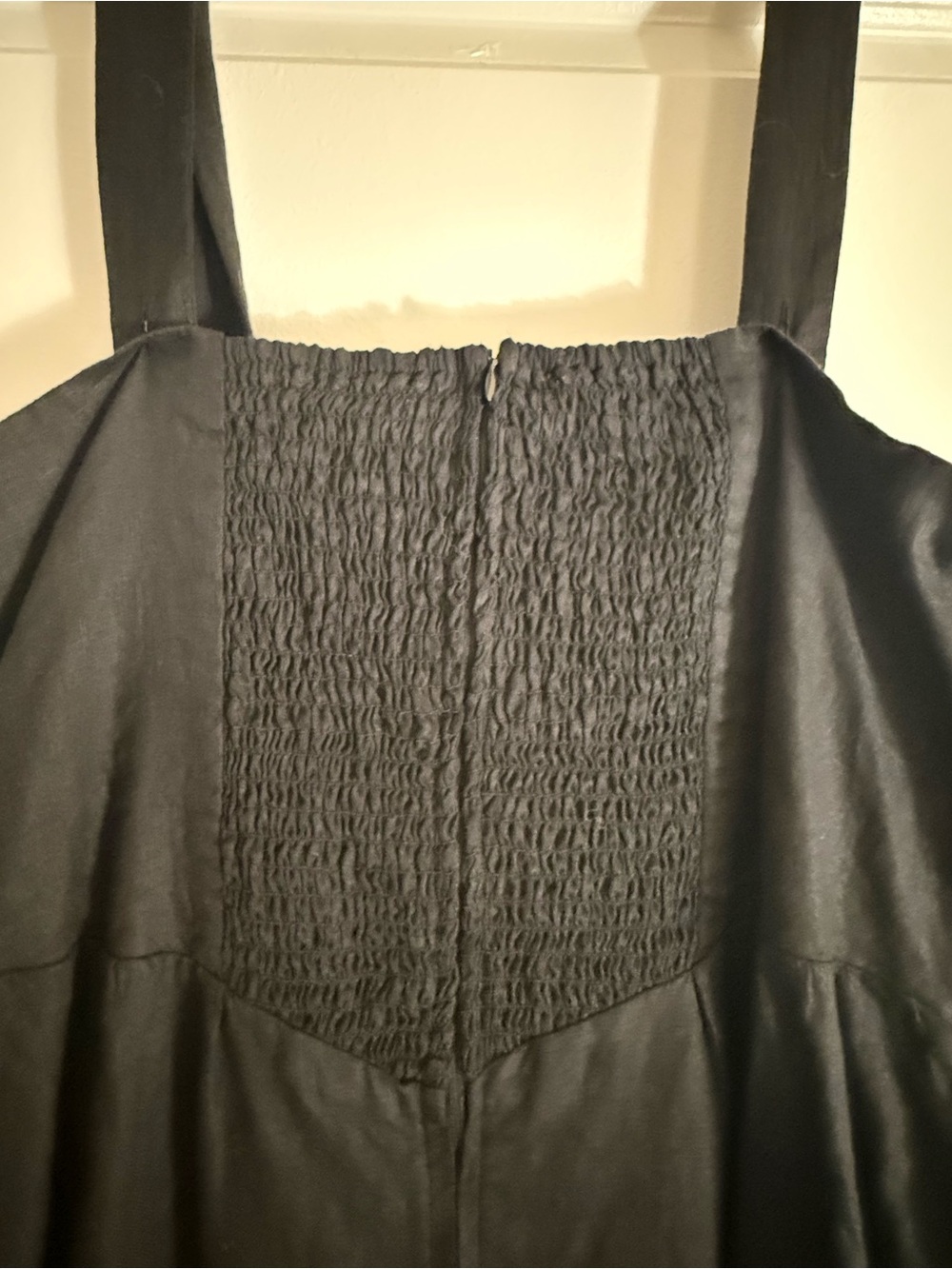 Quince Black Sleeveless Midi Dress with Tie Front - Picture 4 of 6